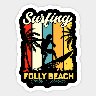 Surfing | Folly Beach, South Carolina Sticker